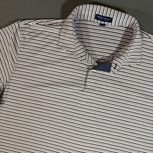Peter Millar Crown Crafted Polo Mens XL Polyester Stretch Golf Casual Striped